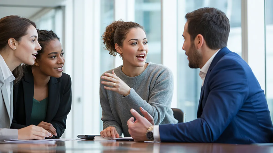 Mortgage professionals collaborating together